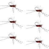 Barbless Pat's Rubber Legs Tungsten Bead Jig Brown Euro Nymph 6 Flies #6