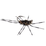 Barbless Pats Rubber Legs Tungsten Coffee/Black Euro Nymph 12 Flies #6