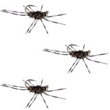 3 Pack Pat's Rubber Legs Tungsten Jigged Black/Coffee Euro Nymph Size 6