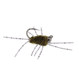 3 Pack Pat's Rubber Legs Tungsten Jigged Dark Olive Euro Nymph Size 6
