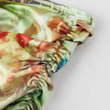 Women Tie-dye Printed Summer Party Club Halter Long Dress Backless Deep V Neck Sleeveless Bead Chain Bodycon Dresses
