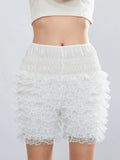 Fashion Women Ladies Solid Lace Frilly Ruffle Knicker Underwear Short Pants Safety Shorts