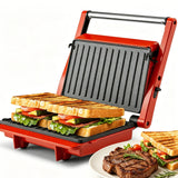 Suslas Cooking 1000W Panini Press Grill Nonstick Plates 2 Slice