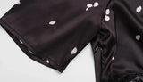 Ahagaga Eelgant Dresses For Women Patchwork Lace Floral V-Neck Short Sleeves Slim Fit Bodycon Trend Sheath Femlae Vestidos Robes
