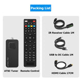 Mini Digital TV Converter Box HD FTA ATSC Tuner USB Multimedia PVR Recording EPG Hidden Behind TV Support Korea North America