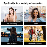 Q12S Foldable Wireless Selfie Stick Bluetooth Monopod with Remote Shutter Fill Light Tripod for iPhone Android Huawei 2024 NEW