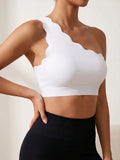 Summer Solid Color One Shoulder Strap Women Bra Thin Cup Wireless Push Up Bralette Comfort No Lining Daily Wear
