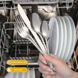 HANSMART 60Pcs Stainless Steel Flatware Set Dishwasher Safe
