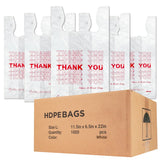 Heavy Duty Thank You T-Shirt Bags HDPE 1000 Count Bulk