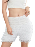 Fashion Women Ladies Solid Lace Frilly Ruffle Knicker Underwear Short Pants Safety Shorts