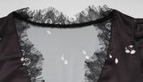 Ahagaga Eelgant Dresses For Women Patchwork Lace Floral V-Neck Short Sleeves Slim Fit Bodycon Trend Sheath Femlae Vestidos Robes