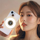 2in1 Portable Foldable Magnetic Rechargeable Ring Fill Light Phone Holder Perfect for Travel, Desktop, Selfies, Video, Makeup