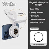2in1 Portable Foldable Magnetic Rechargeable Ring Fill Light Phone Holder Perfect for Travel, Desktop, Selfies, Video, Makeup