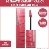 Maybelline Super Stay Vinyl Ink Lipstick: Sultry 160 - Long Lasting, High Shine, Non-Transfer, Glossy Liquid Color