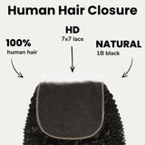 Afro Kinky 7x7 HD Lace Human Hair Closure