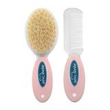 Sevi Bebe Baby Hair Brush and Comb Set - Natural Bristle, Gentle Grooming for Newborns