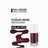 Flormar Full Color Extra Pigmented Nail Polish - Royal Maroon - High Pigmentation Nail Polish