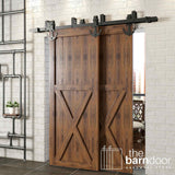 Anchor Black Double Bypass Barn Door Hardware Kit