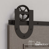 Wagon Wheel Horseshoe Heavy Duty Sliding Barn Door Hardware Kit