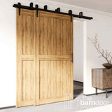 Arrow Black Double Bypass Barn Door Hardware Kit