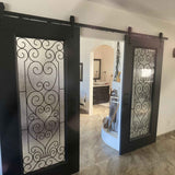 Arrow Black Single Track Barn Door Hardware Kit