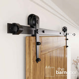 Arrow Black Single Track Barn Door Hardware Kit
