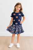 Auburn Blue Aubie Ruffle Pocket Tee