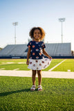 Auburn Blue Aubie Ruffle Pocket Tee