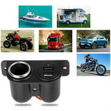 Car Cigarette Lighter Socket Splitter Dual USB Charger Power Adapter Outlet 12V