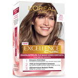 Loreal Paris Excellence Creme Hair Dye - 7.1 Küllü Kumral - Nourishing Permanent Hair Color for At-Home Use