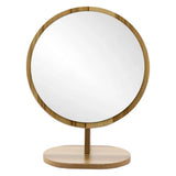 Eklips Wooden Round Table Mirror for Easy Makeup Application