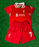 Luis Diaz 7 Liverpool Kids Jersey Set Soccer Football Toddler Youth Uniform Kit