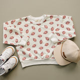 Football Print Crewneck Sweatshirt