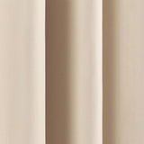 52 x 54 inch Solid Beige Cream Thermal Blackout Curtain Panels - Set of 2