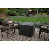 30-inch Outdoor Bronze LP Propane Gas Fire Pit with Lava Rocks and Cover