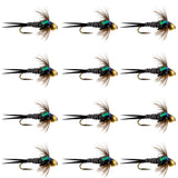 Bead Head Zebra Copper John Nymph Fly Fishing Flies - 1 Dozen Flies Hook Size 16