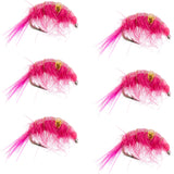 Pink Beaded Shrimp Scud Pattern - 6 Flies - Size 12 - Tailwater Lake Fly Fishing Nymph
