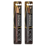 Rocs Stain Removal Toothbrush for Smokers, Coffee & Tea Drinkers - Whitening, Angled Head, Elastic Bristles