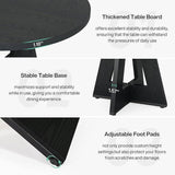 Modern Farmhouse 47-inch Round Kitchen Dining Table in Black Wood Finish
