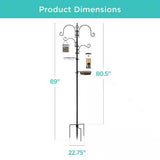 Complete Bird Feeder Set with Black Metal Stand and Bird Feeders