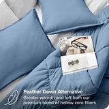 King/Cal King Size All Season Super Soft Down Alternative Comforter Set Blue
