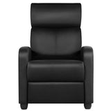Black High-Density Faux Leather Push Back Recliner Chair