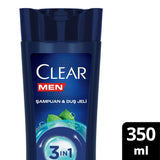 Clear Men 3-in-1 Menthol Refreshing Shampoo & Body Wash 350ml