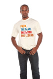 Papa, the Man, the Myth, the Legend Men's Bamboo Viscose/Organic Cotton Short Sleeve Graphic T-Shirt