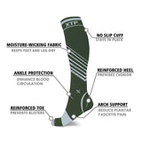6-Pairs: Pain Relief Support Everyday Wear Striped Ankle And Knee-High Compression Socks