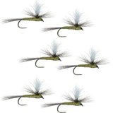 Barbless Parachute Blue Winged Olive BWO Dry Fly - 6 Flies Size 20