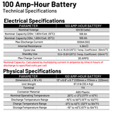 100 Amp-Hour 100ah 12V 12 Volt AGM Deep Cycle Sealed Lead Acid Battery
