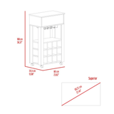 Bayamon Bar Cart – Contemporary Wine & Glass Storage with Drawer and Casters