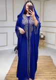 Beading Chiffon Maxi Dress Caftan Abaya Dubai Luxury Muslim Women Clothing Hijabs Femme Plus Size Hooded Long Dresses African