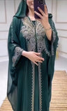 Beading Chiffon Maxi Dress Caftan Abaya Dubai Luxury Muslim Women Clothing Hijabs Femme Plus Size Hooded Long Dresses African
